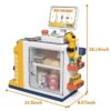 46PCS Upgraded Cash Register Playset for Kids, Cashier Register Toy, Kids Pretend Play Cash Register Toys with Scanner, Shopping Cart, Calculator, Play Food, Toys for Girls 3 6 Years-Green