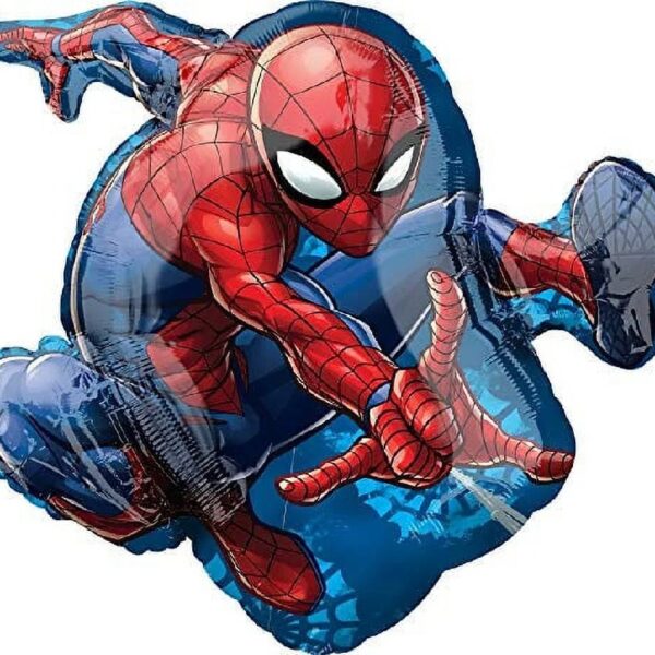 Spider-Man Party Supplies Personalized Birthday 18 pc Balloon Bouquet Decorations with Life Size Spider Man Airwalker