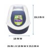 Vibrant Life Mega Smart Cat Cove Enclosed Cat Litterbox, Navy & White
