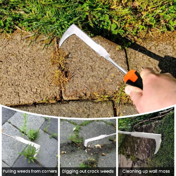 Weed Puller Tool with Gloves, Weeder Hand Tool for Garden, Weeding Tool with 4 Claws, Weeder Garden Root Remover Tool for Garden, Gap or Corner Weeding, 3 Pack