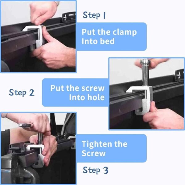 6Pcs Mounting Clamps Camper Shell Clamps Truck Cap Clamps Universal for Toyota Ford Dodge Chevy Aluminum Pick up Bed Canopy Topper Camper Shell Heavy Duty