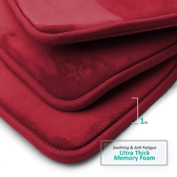 Nestl Set of 3 Absorbent Memory Foam Bath Mat Bathroom Rugs, Gray, Large 20