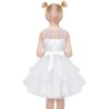 Flower Girls Dress Blue Belted Wedding Party Bridesmaid 12