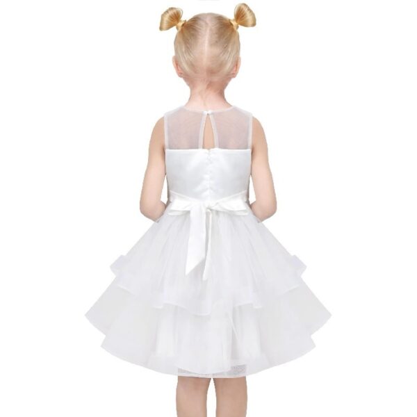 Flower Girls Dress Blue Belted Wedding Party Bridesmaid 12