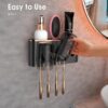 Toothbrush Holders Bathroom Accessories with Toothpaste Dispenser, 2 Cups Toothbrush Holder Wall Mounted Bathroom Decor