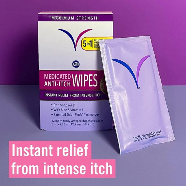 (6 pack) Anti-Itch Medicated Wipes, Maximum Strength for Instant Relief, 12 Count, Unscented