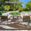 Outdoor Rug Carpet 5'x8' Waterproof Reversible Patio Rug Portable Indoor Outdoor Rug Plastic Straw Rug for Beach RV Camping Garden Picnic Deck Backyard Porch Decor Black