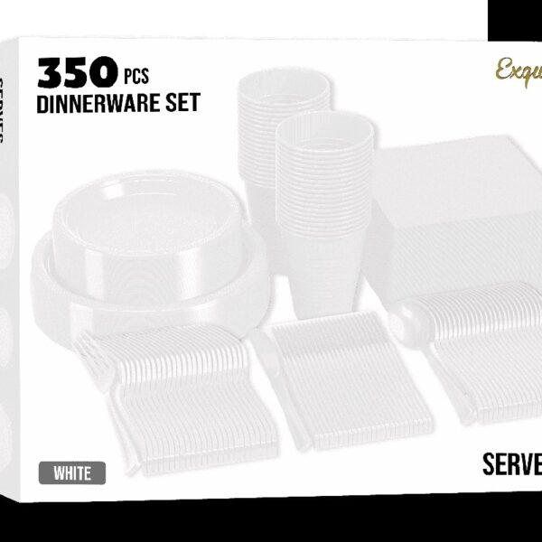 Exquisite 350 Piece Easter Plastic Disposable Party Plates & Dinnerware Combo Set