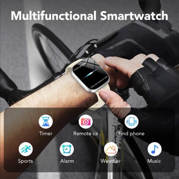 Smart Watch Fits for Android and iPhone, IP68 Waterproof Smartwatch for Women Men 100+ Sports Modes 1.91-inch Fitness Tracker, Smart Watch with Bluetooth Call(Answer/Make Calls), for Gift Black