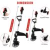 24V Black Electric Weed Eater Lawn Edger Cordless Grass String Trimmer Cutter + 2 Batteries & 3 Types Blades