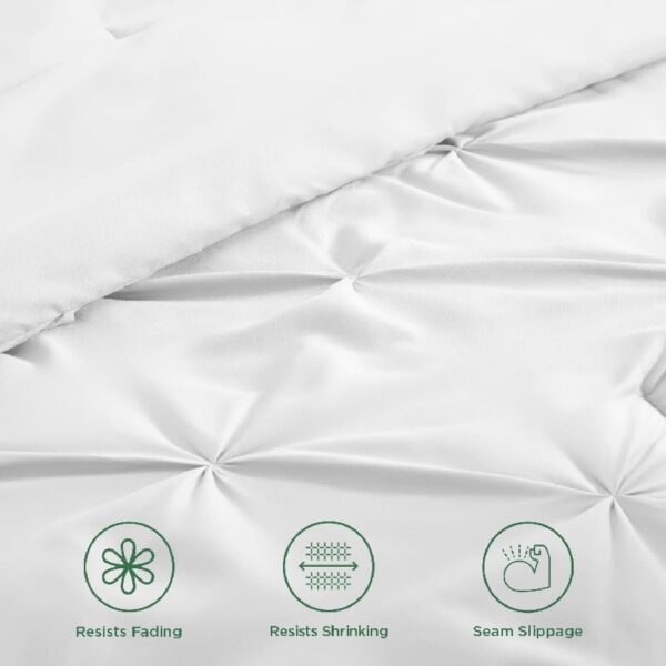 Dorm Bedding Twin Comforter Set - 5 Pieces Pintuck Bed in A Bag with Comforters, Sheets, Pillowcases & Shams