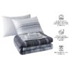 7 Piece Reversible Bed in a Bag Comforter Set with Sheets, Black, Queen