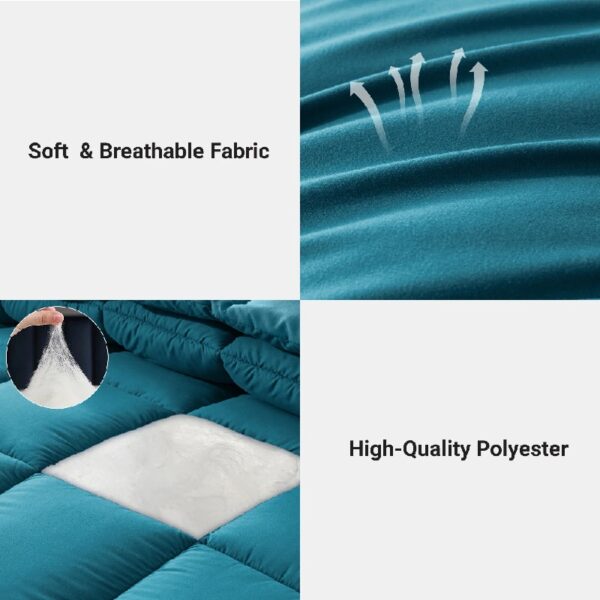 3 Pieces Bed in a Bag Comforter Set Duvet Insert,Reversible,Red/Black,Full Size Comforter Set-200GSM