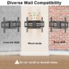 Full Motion TV Wall Mount for 47-90 inch TVs Swivels Tilts Extension Rotation Holds up to 132lbs Max VESA 600x400mm, Fit 16