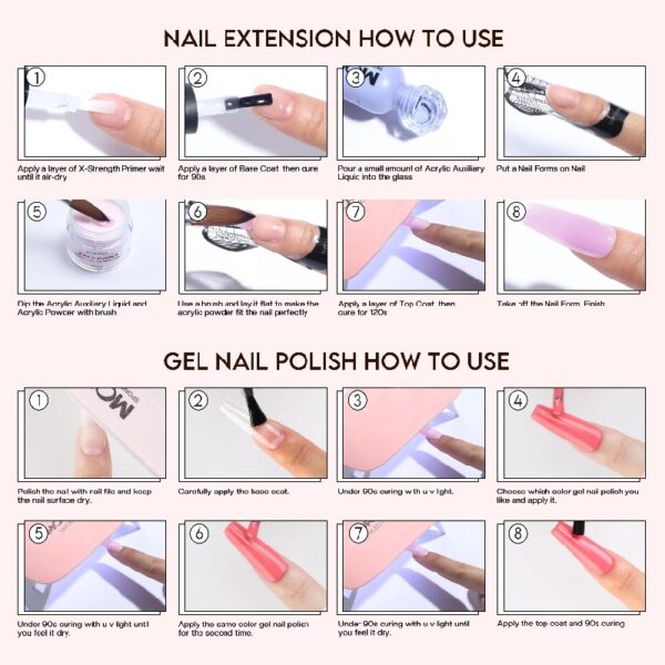 Acrylic Nail Kit with U V Lamp with Everything Starter Nail Kit Set Professional for Beginners