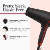 Smoothstay Coconut Oil-Infused Ceramic Hair Dryer with Diffuser, Black