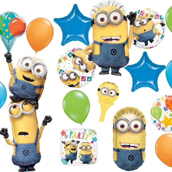 Anagram Latex and Foil Minions Bouquet Balloons, Piece of 16