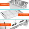 Foldable Portable Camping BBQ Grill, Stainless Steel Barbecue Smoke Stove, Detachable Stove Easy Setup Outdoor Household Grill, Suitable for Outdoor Picnic Family Gathering Travel (Medium)