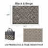 Outdoor Rugs Waterproof Plastic Straw Mat 6'x9' Reversible for RV Patio Deck Beach Black & Brown