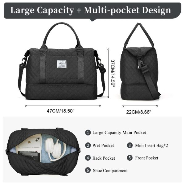 15ef64f3304b4fde9a4ab32d0176a264 Weekender Bags for Women, Travel Duffel Bags with Shoe Compartment,Personal Item Travel Bag for Airlines, Carry on Overnight Tote Bag for women,Beige&Brown