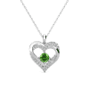 Forever March Birthstone 18k White Gold Plated Women's Necklace, Swarovski Crystals