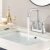 Bathroom Sink Faucet, 4 inch Matte Black Bathroom Faucets with Pop-up Drain and Supply Lines, Stainless Steel 2-Handle Centerset Faucet for Bathroom Faucet 3 Hole