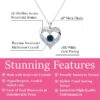 Forever March Birthstone 18k White Gold Plated Women's Necklace, Swarovski Crystals