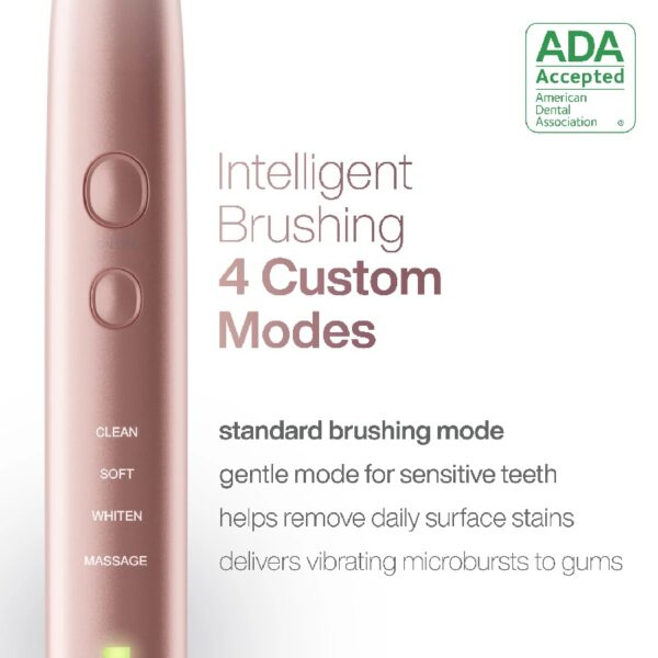 Black Series Electric Toothbrush - Rechargeable, 4 Modes, Travel Case, 8 Brush Heads
