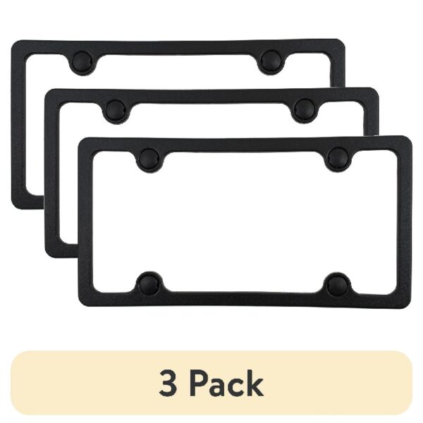 (3 pack) Auto Drive Plastic License Plate Frame with Fasteners