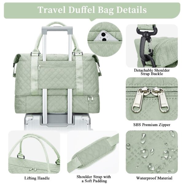 16f97722406947e38b69b32d0176adbc Weekender Bags for Women, Travel Duffel Bags with Shoe Compartment,Personal Item Travel Bag for Airlines, Carry on Overnight Tote Bag for women,Beige&Brown