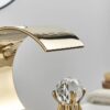 Widespread Bathroom Basin Faucet Crystal Handle Sink Mixer Tap Chrome Finish
