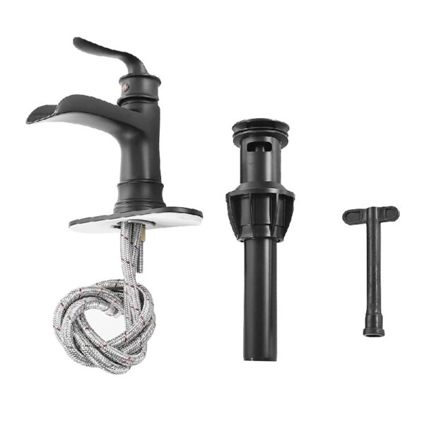 Kede Waterfall Faucet Bathroom Faucet Single Handle One Hole Oil Rubbed Bronze Finish Large Spout Lavatory Faucets (ORB2)
