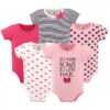 Short Sleeve Bodysuits, 5-Pack, Newborn- 24 Months