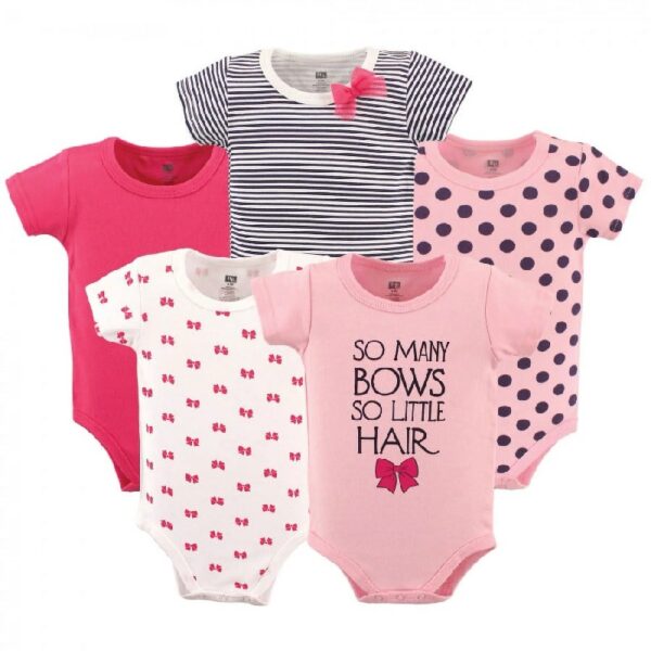 Short Sleeve Bodysuits, 5-Pack, Newborn- 24 Months