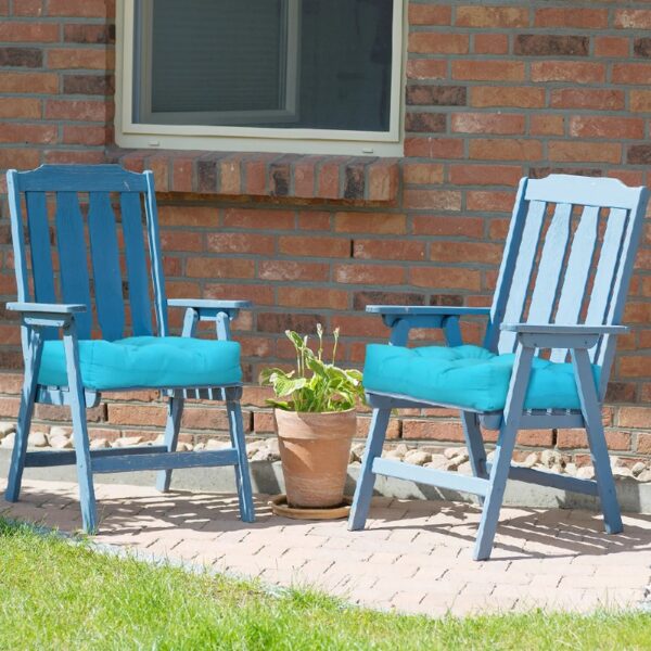 2 PCS 21'' x 21'' Patio Chair Seat Cushion Pads Indoor/Outdoor Turquoise