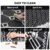 Outdoor Rug 6'x9' Waterproof Patio Rug Reversible Indoor Outdoor Rug Lightweight Plastic Straw Rug for RV Camping Deck Balcony Boho Porch Decor Dark Grey and White