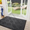 Front Door Mat Indoor and Outdoor Welcome Mat Rubber Backing Entrance Mat Easy Clean Patio Mat Heavy Duty Entryway Doormat for Front Back Doors, Laundry Rooms, Mudrooms 24''x35.4'' Brown