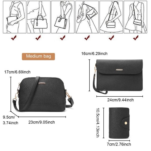 Sendfen Handbags for Women Shoulder Bags Tote Satchel Hobo 4pcs Purse Set