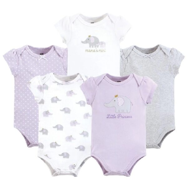 Short Sleeve Bodysuits, 5-Pack, Newborn- 24 Months
