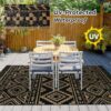 Outdoor Rug Carpet 6'x9' Waterproof Reversible Patio Rug Portable Modern Abstract Indoor Outdoor Rug Plastic Straw Rug for RV Camping Garden Picnic Deck Backyard Porch Decor Gray and White