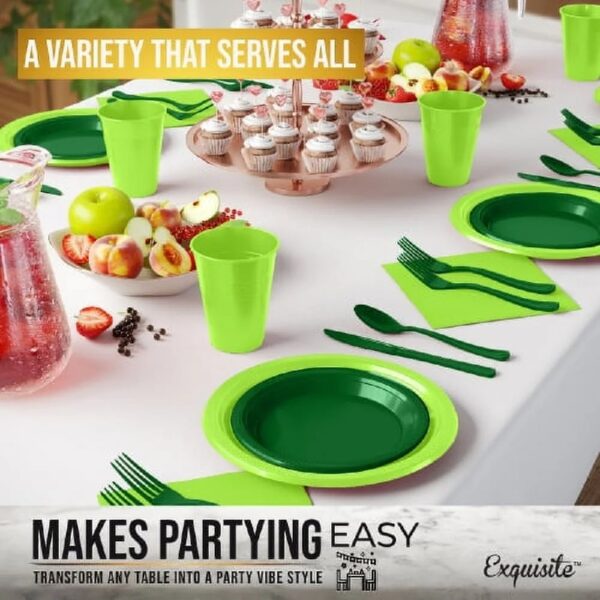 Exquisite 350 Piece Easter Plastic Disposable Party Plates & Dinnerware Combo Set