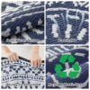 Outdoor Rug 6'x9' Waterproof Patio Rug Reversible Indoor Outdoor Rug Lightweight Plastic Straw Rug for RV Camping Deck Balcony Boho Porch Decor Dark Grey and White