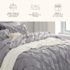 Dorm Bedding Twin Comforter Set - 5 Pieces Pintuck Bed in A Bag with Comforters, Sheets, Pillowcases & Shams
