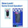 onn Medium Rugged Speaker with Bluetooth Wireless Technology and LED Lighting, Navy