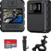 Police Body Cameras with Audio and Video Recording, Body Mounted Video Camera Built-in 64GB, Personal Wearable Cam with 2.0” Screen, Night Vision, IP65, for Police Law Enforcement, Security(No Wifi)