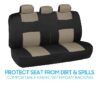 PolyPro Car Seat Covers Full Set in Charcoal on Black – Front and Rear Split Bench for Cars, Easy to Install Cover Set, Accessories Auto Trucks Van SUV