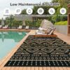 Outdoor Rug Carpet 6'x9' Waterproof Reversible Patio Rug Portable Modern Abstract Indoor Outdoor Rug Plastic Straw Rug for RV Camping Garden Picnic Deck Backyard Porch Decor Gray and White