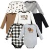 Cotton Long-Sleeve Bodysuits, 7-Pack, Preemie-24 Months