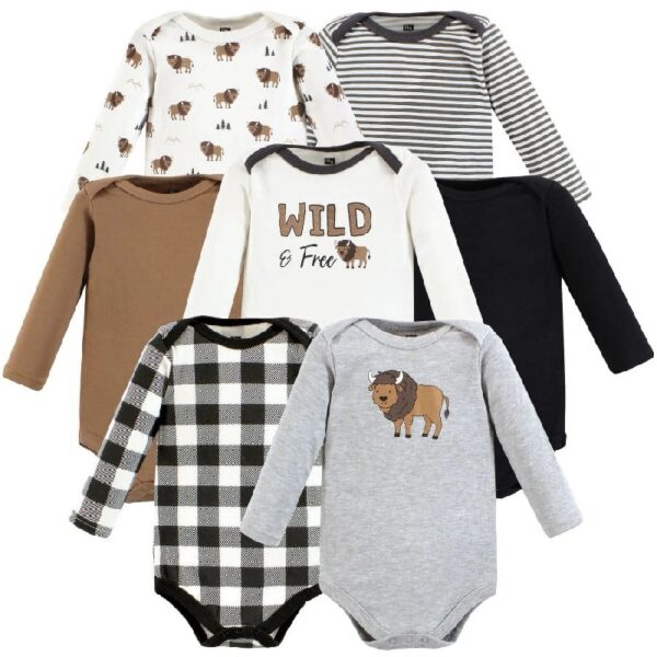 Cotton Long-Sleeve Bodysuits, 7-Pack, Preemie-24 Months