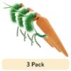 (3 pack) SmartyKat Kolossal Karrot Soft Plush Crinkle Kicker Cat Toy with Catnip Packed Tip, Large